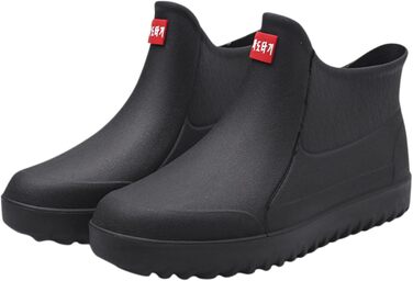 Нове прибуття 2026 Чоловічі короткі гумові чоботи Водонепроникне садове взуття Нековзне чоловіче зручне устілкове модне легке гумове взуття до щиколотки Скраб Взуття для роботи на відкритому повітрі 44 EU Чорний