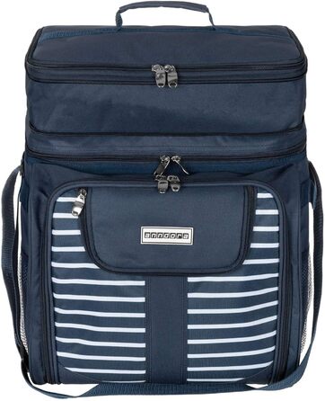Сумка для пікніка anndora, синьо-біла, сумка-холодильник з аксесуарами, для 4 осіб, 29 предметів, темно-синьо-білий колір