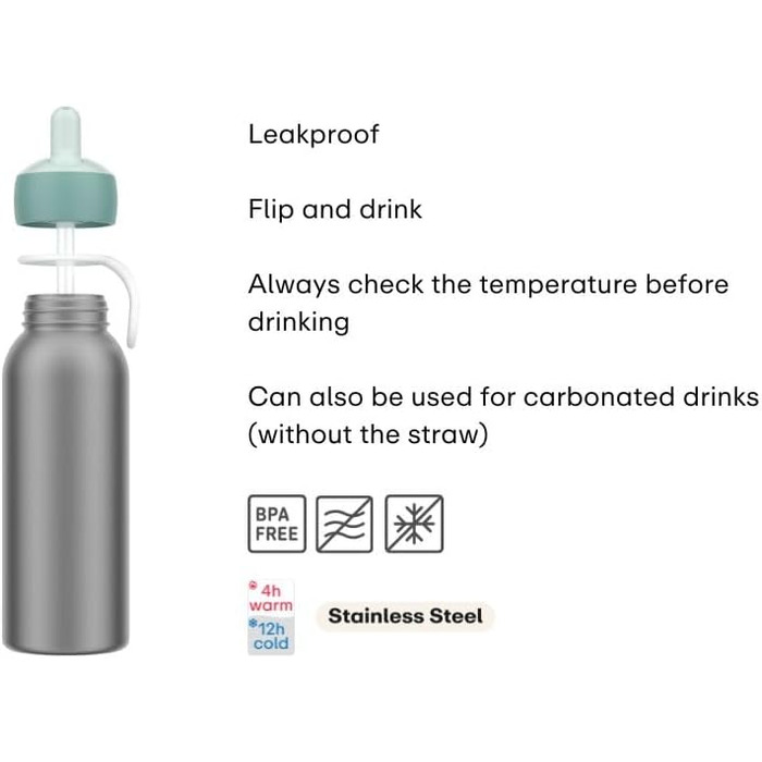 Термос Campus Flip-up - Ізольована пляшка для пиття для дітей - Термос з нержавіючої сталі - Зберігає напої гарячими протягом 4 годин і холодними протягом 12 годин - Без BPA - 350 мл - Людина-павук