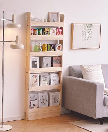 Книжкова полиця Heehee з масиву дерева, органайзер для книг, зберігання іграшок, настінна книжкова полиця для дітей та дорослих (ширина 80 см)