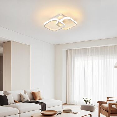 Стельовий світильник, світлодіодний стельовий світильник 18 Вт, сучасний креативний квадратний стельовий світильник 3000 K, стельові світильники для балконів, коридорів, гардеробів, спалень, ванних кімнат, білий