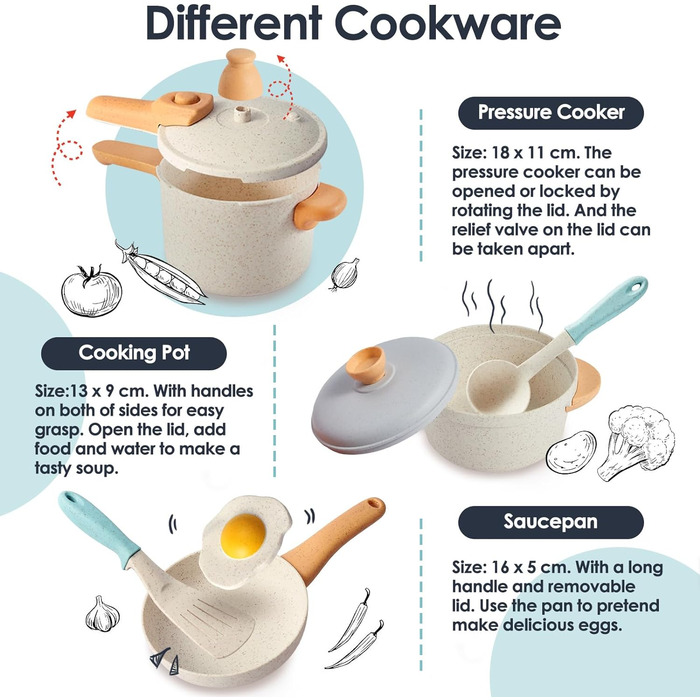 Дитяча кухня Грязь Кухонні аксесуари Діти на свіжому повітрі, Ігрова кухня Ляльковий посуд Набір горщиків Аксесуари, Кухонні іграш