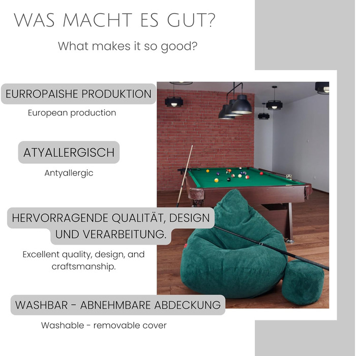 Крісло-мішок з пуфом, чорний, 95x95x120 см - XXL Крісло-мішок для дорослих з наповнювачем - Меблі для спальні та вітальні - Оксамитові крісла-мішки для дому - Крісло-мішок - Шезлонг, 95 x 95 x 120 см, чорний