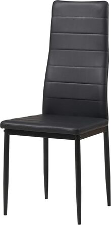 Обідні стільці ALBATROS, комплект з 4 шт. , Milano, чорний - елегантний італійський дизайн, оббивка зі штучної шкіри, зручне м&39яке крісло - протестовано SGS - сучасний кухонний стілець, обідній стілець, чорний, 4 стільці