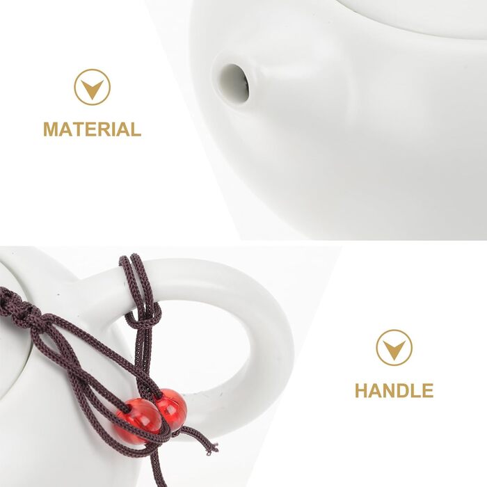 Набір для чаю NUOBESTY з керамічного чайника, портативний дорожній сервіз, термостійкий з ручкою для чаю вдома, в офісі та на відкритому повітрі