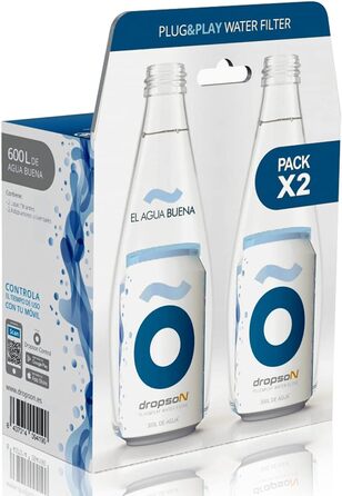 Фільтр для води для крана, 100 натуральна мембрана мікрофільтра, 600 літрів фільтрованої води, монітор зі смартфоном, наповнює глечик 1 л за 1 хвилину., 2 filter can -