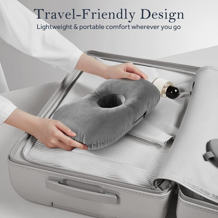 Амбушури для тих, хто спить на боці, більший вушний отвір для комфортного сну, регульовані амбушури з мяким чохлом, який можна прати ідеально підходять для догляду та підтримки проколотих вух (сірі)