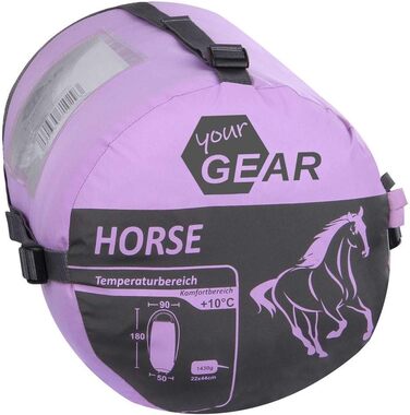 Ваш GEAR Дитячий спальний мішок Horse Mummy Sleeping Bag 180x90 см зручний літній спальний мішок 300 г/м Pink Grey екстра теплий