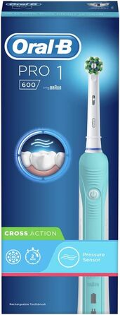 Електрична акумуляторна зубна щітка Braun Oral-B Pro 600 CrossAction синя без додаткових заправок