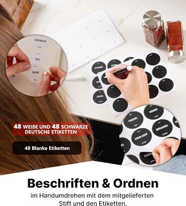 Підставка для спецій Deco haus, настінна та настінна З 28 БАНКАМИ ТА ЕТИКЕТКАМИ ДЛЯ СПЕЦІЙ - Органайзер для спецій - Настінна підставка для спецій - Органайзер для підставок для спецій - Підвісна підставка для спецій - Підставки для спецій з кришкою з нер