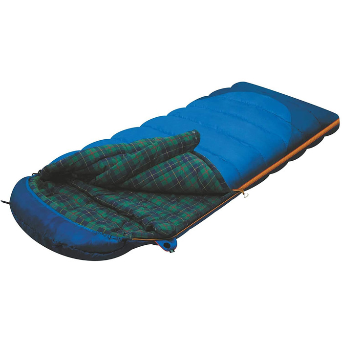 Спальний мішок Alexika Tundra Plus, теплий, зручний, прямокутний трисезонний спальний мішок-ковдру для дорослих та сімей, для кемпінгу на природі за низьких температур до -2C з компресійним чохлом, правий