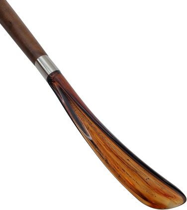 Ювелірний ріжок DELFA 57 см, ріжок для взуття зі скребковою ручкою та стрижнем з коричневого дерева