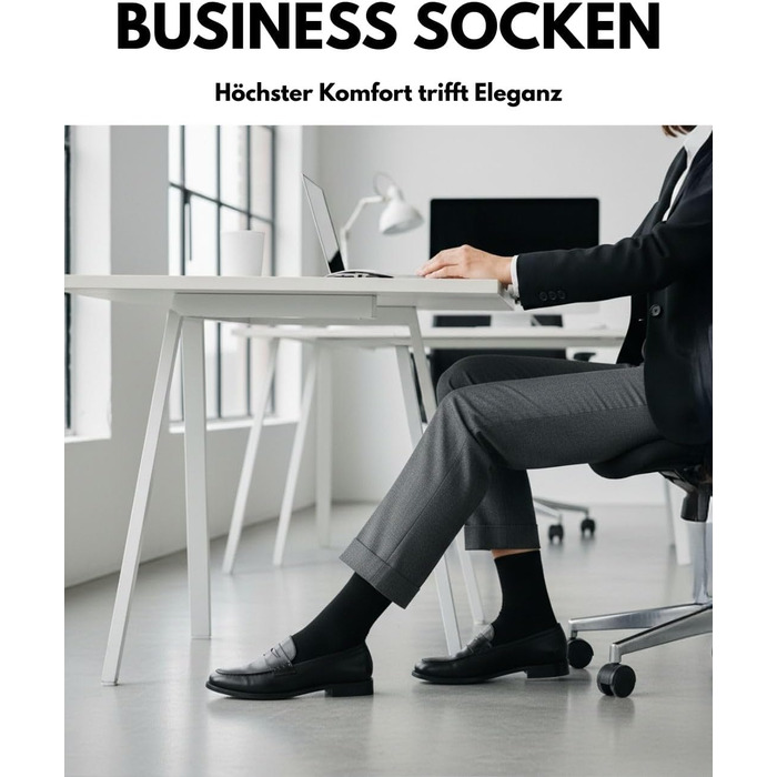Пар чоловічих та жіночих ділових шкарпеток преміум-якості з комфортною манжетою, безшовні, виготовлені з бавовни, розмір 43-46 (1) Чорний, 10