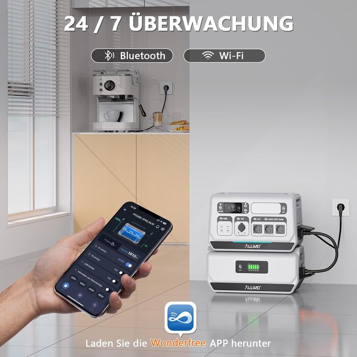 Розширювані акумуляторні блоки ємністю 2048 Втгод, балконна електростанція з накопичувачем, можливість розширення до 10,24 кВтгод, модульна конструкція