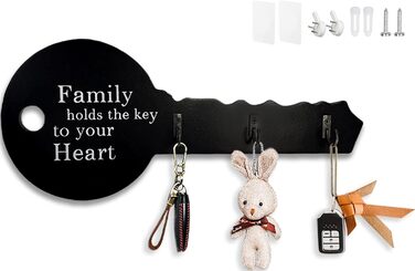 Подарунок для прикраси будинку Ключниця з дерева, самоклеюча або свердлильна, 3-стороння установка, дошка для ключів, дошки для кл