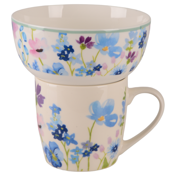 Набір для сніданку Limited Edition Flowers Blue, 2 предмети (7137040)