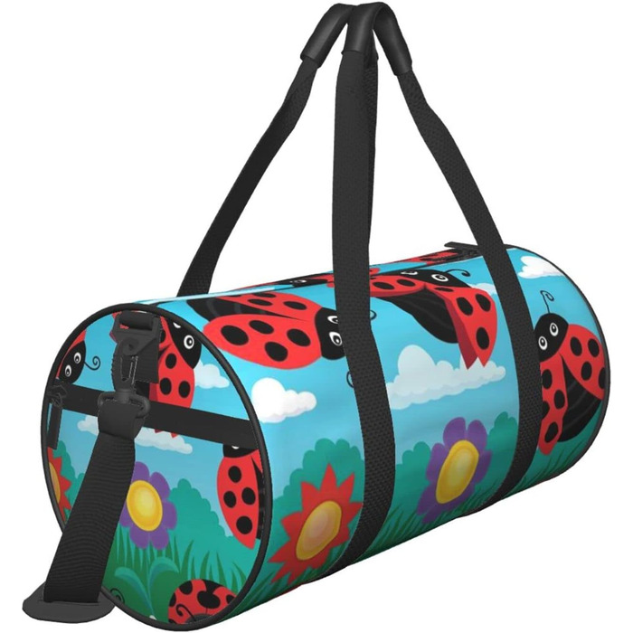 Дорожня сумка-циліндр Краєвид з сонечками, спортивна сумка для чоловіків та жінок, сумка-мішок, спортивна дорожня сумка