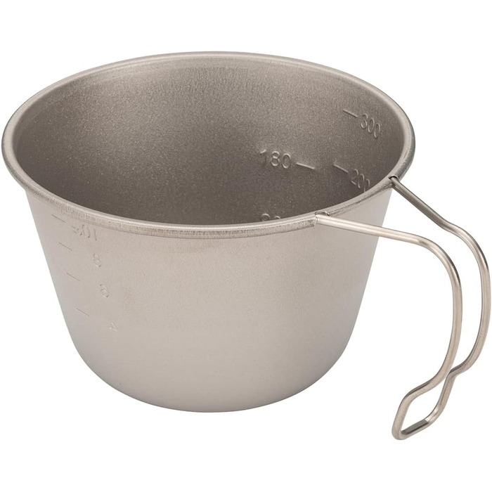 Чашка Snow Peak Titanium Backpackers, срібляста, 322 мл, надлегка, штабельована чашка, виготовлена в Японії для їжі, пиття, приготування їжі та вимірювання для кемпінгу та активного відпочинку на свіжому повітрі