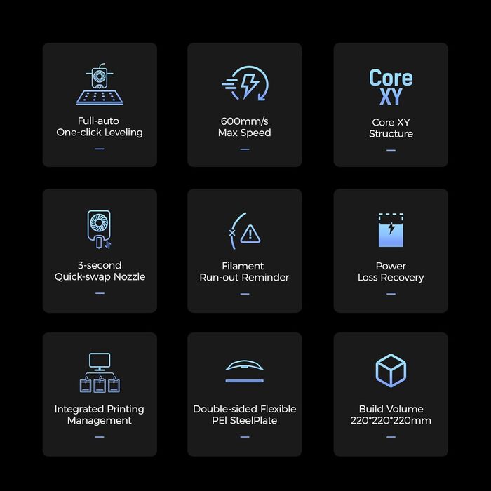 Принтер Flashforge Adventurer 5M з безпомилковим першим шаром, автоматичним вирівнюванням і швидкознімною насадкою, максимальна шв