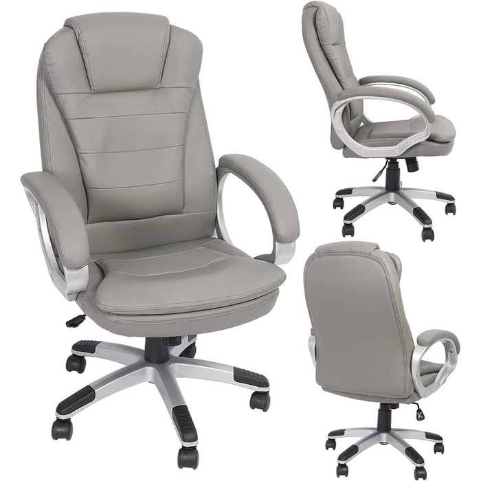 Офісне крісло Mucola з підлокітниками, ергономічне крісло керівника, ігрове крісло зі спинкою та вбудованим підголівником Вантажопідйомність 120 кг, регульована висота Робоче крісло, офісне крісло, комп&39ютерне крісло, обертове крісло