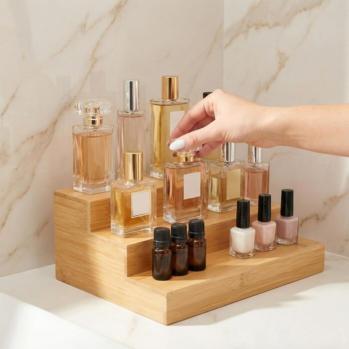 Бамбукова підставка для спецій для шафи, дерев&39яна підставка для спецій для кухні, комори, для зберігання речей, органайзер, 3 яруси, стільниця (2 шт.)