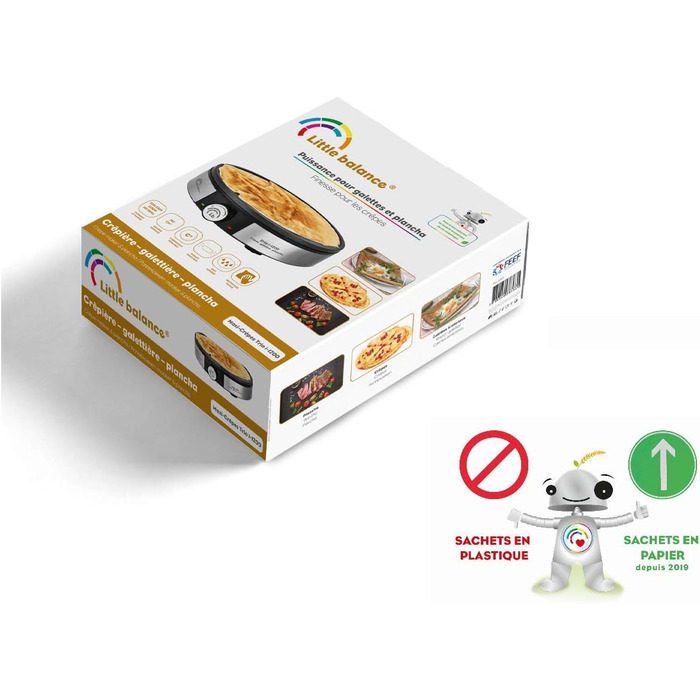 Сковорода для млинців 3 в 1 - Сковороди для млинців, сковорода, регульований термостат - 1200 Вт - Обробка з нержавіючої сталі, 8383 Maxi Crepes Trio i-200 -