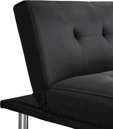 Розкладний диван-ліжко Yaheetech, диван з функцією сну, диван-ліжко з великою спальною зоною 167 см Д 94 см Ш для вітальні/спальні/домашнього кінотеатру/гостьової кімнати, чорний