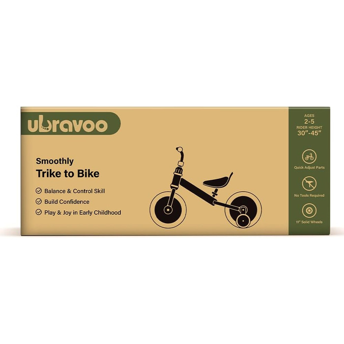 Дитячі велосипеди UBRAVOO Fit 'n Joy, дитячий велосипед-балансир 4-в-1 з педалями та навчальними колесами, дитячий велосипед-трици