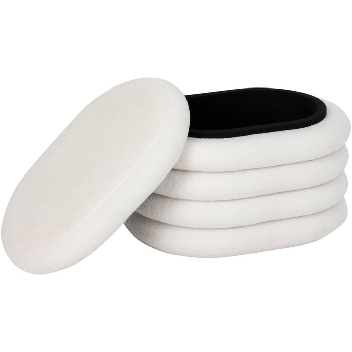 Пуф для зберігання Giulia, біла тканина букле, Ш 59 x Г 45 x В 40 см Для вітальні, спальні, коридору, комоди