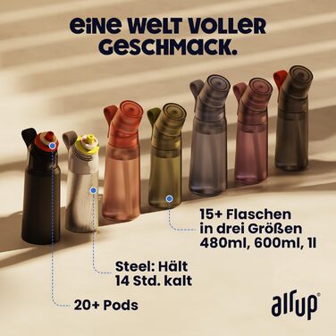 Повітряна пляшка Gen2 Starter Set Original, включаючи стручки з 5 смаками I пляшка для пиття 600 мл зі смаком, без цукру I можна м