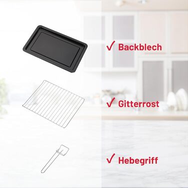 Міні-піч OptimumX 20 л, маленька міні-піч з конвекцією, таймер на 60 хв, піч для піци, 1380 Вт, чорна 20 літрів