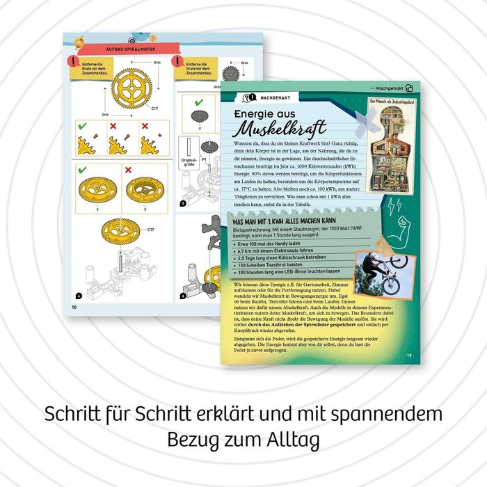 Набір для експериментів Mechanical Power KOSMOS, моделі на спіральній пружині