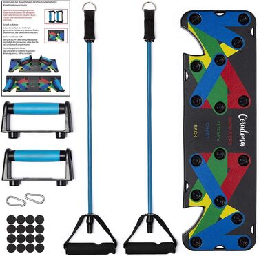 Дошка для віджимань 9 в 1 з ручками, кольорове кодування для домашніх тренувань, домашній фітнес-тренажер, нековзні ручки для віджимань, дошка для віджимань 9 в 1