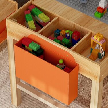 Дитячий стіл з 2 стільцями стіл-конструктор з натурального дерева, ігровий стіл з шухлядою та тканинною сумкою, дерев&39яні дитячі меблі 7556 см для дитячих кімнат, творчої гри та навчання