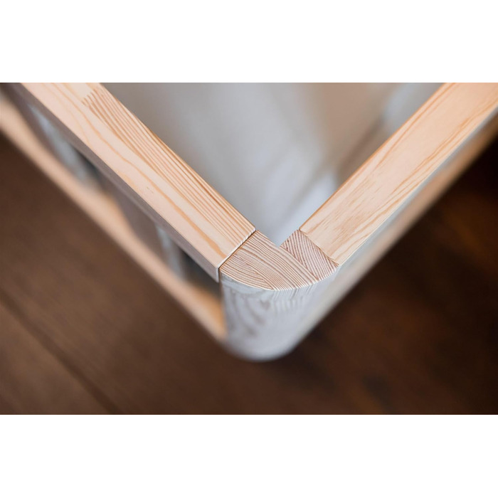 Ліжко Монтессорі, підлогове ліжко з рейковою основою, ліжко з захисними поручнями, дитяче ліжко, дерев&39яне ліжко з каркасом для хлопчиків та дівчаток, 200x120 см, натуральне дерево 200x120 см натуральне дерево - отвір для ліжка ліворуч