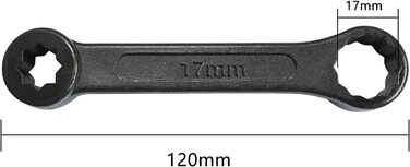 Торцевий ключ DPTOOL 17 мм, зміщений 12-гранний дизайн, 3/8-дюймовий привід, ключ для кріплення двигуна, сумісний з Mercedes Benz W140 W210