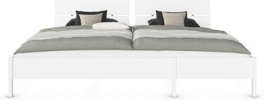 Сімейне ліжко, ліжко, багатомісне ліжко, спальна зона 270x200 см для сну з родиною, колір білий, 278x95x217 см, дерев&39яне узголів&39я 270x200 см