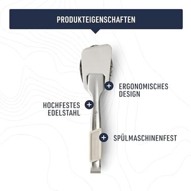Набір столових приборів Detour з нержавіючої сталі - 1 особа, 3 предмети - ніж для кемпінгу виделка ложка та магнітний силіконовий тримач - без BPA - високоякісні столові прибори для кемпінгу з нержавіючої сталі - 135 г