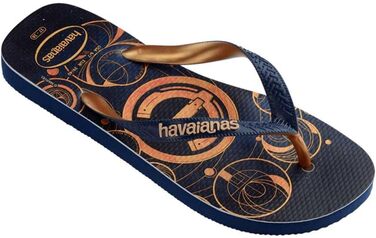 Чоловічі шльопанці Havaianas Top Marvel чорно-золоті, 40 EU, морський колір, золотистий