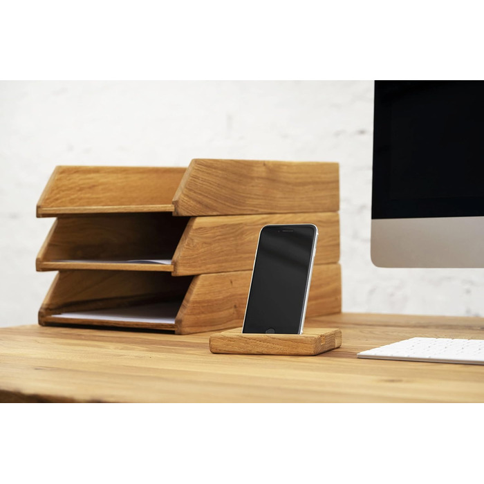 Штабелювані дерев&39яні настільні лотки Royal-Office, набір з 3 шт. Настільний органайзер з дубового дерева Лоток для документів, лоток для паперу, лоток для листів, A4 Офісне приладдя, аксесуари для столу 35 x 24,5 см