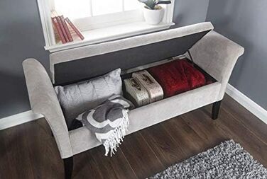 Коробка для зберігання вікон і стелі Home Source, розкішна, на кнопках, шенілова тканина, відкидна кришка, сірий