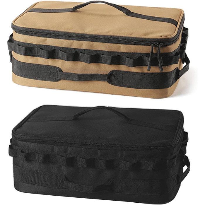 Сумка для кемпінгового посуду, портативна, водонепроникна, для плити, сумка на бак, для активного відпочинку, для пікніка, для посуду, органайзер для кемпінгового посуду, сумка-органайзер, чорна