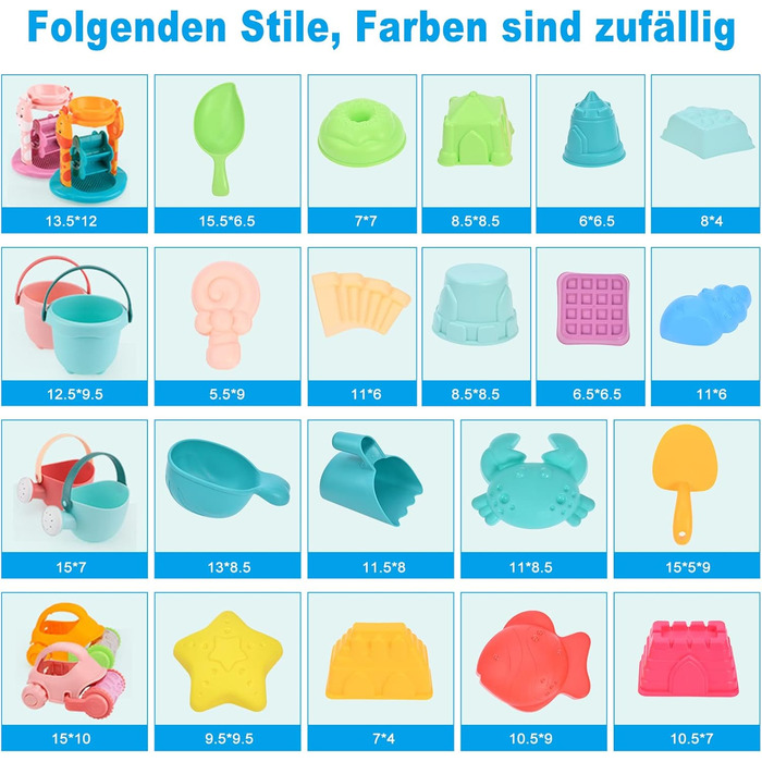 Набір піщаних іграшок, 29 шт. барвистий пляжний набір піщаних іграшок з автомобільним відром замок форми сітка мішок іграшка для хлопчиків дівчаток вода іграшка для хлопчиків дівчаток