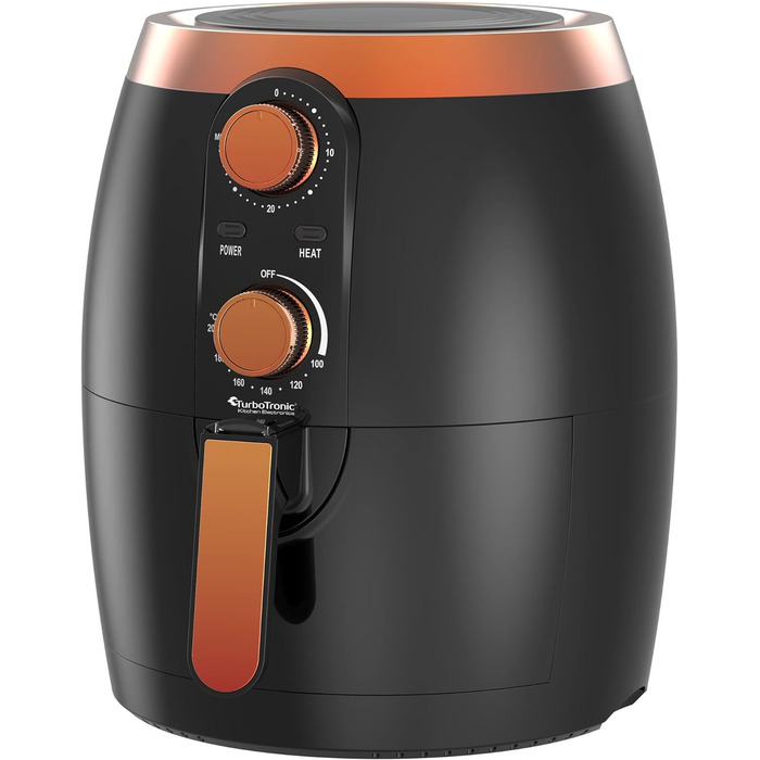 Аерофритюрниця / 3.5 л / чорний, зелений. бірюзовий / 1200 Вт / Мультипіч з таймером до 30 хвилин, без масла та жиру, 100-200C, cool touch, ретро-дизайн (чорний)