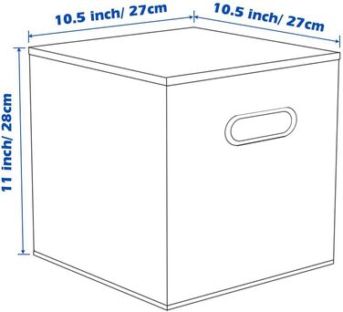 Тканинний контейнер для зберігання Powerking, 6 складних тканинних кубиків-органайзерів з металевою ручкою для шафи та зберігання іграшок, фіолетовий