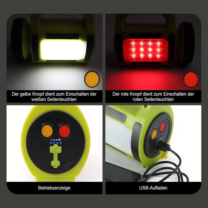 Акумуляторний світлодіодний ліхтар для кемпінгу EXTRASTAR, ліхтарик 650 люмен з 2 рівнями яскравості, функцією зовнішнього акумулятора, холодний білий колір, 3 режими (ліхтарик/бічне освітлення/миготливе світло) для використання на природі, в кемпінгу та 