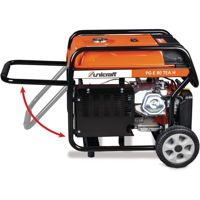 Синхронний генератор Unicraft PG-E 80 TEA H (бензин, об&39єм бака 25 л, привід SC190F, ручний запуск електричний запуск, 2 x 230 В, Schuko / 1 x 400 В, 16 А) 6706080