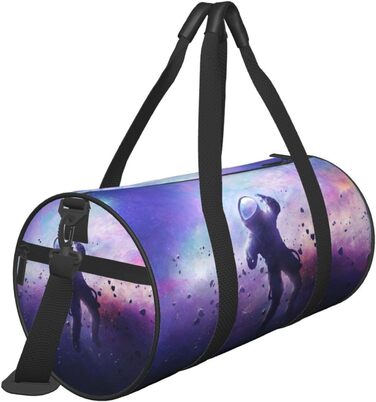 Спортивна сумка для подорожей, сумка-дорожня, з принтом космонавта, на нічліг, чорна, універсальний розмір, дорожня сумка