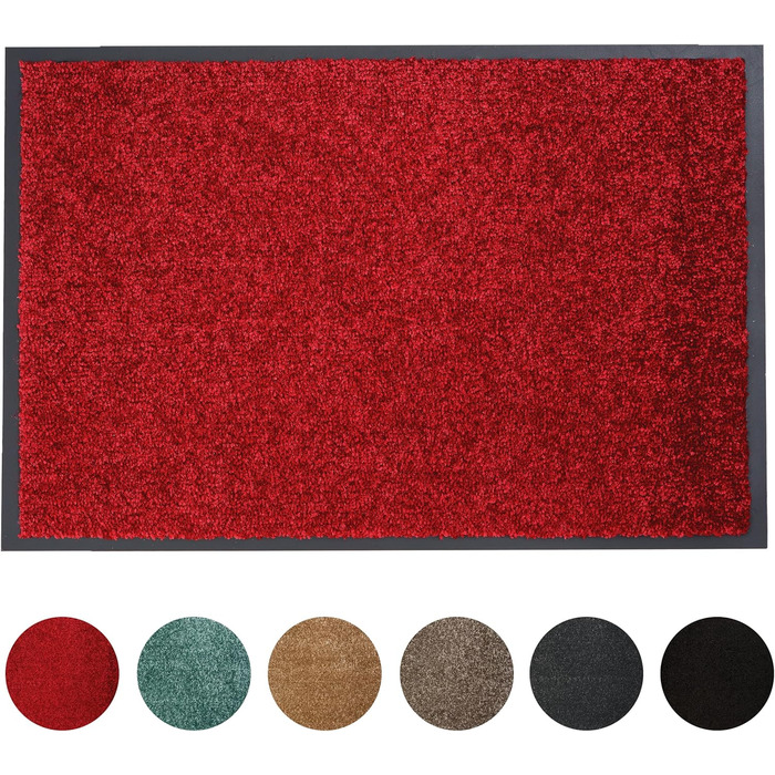 Міцний килимок Astra Perle для уловлювання бруду нековзний килимок для дверей килимки для підлоги в приміщенні вхідні килимки килимки (червоний, 40x60 см) 40 x 60 см (прямокутний) Червоний