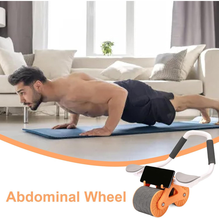 Ролик для черевного пресу знімне обладнання для тренування м&39язів живота, портативний ролик для тренування м&39язів живота з протиковзкими ручками, тренажер для зміцнення м&39язів кора для чоловіків та жінок, фітнес-вправи, тонізування м&39язів живота, 